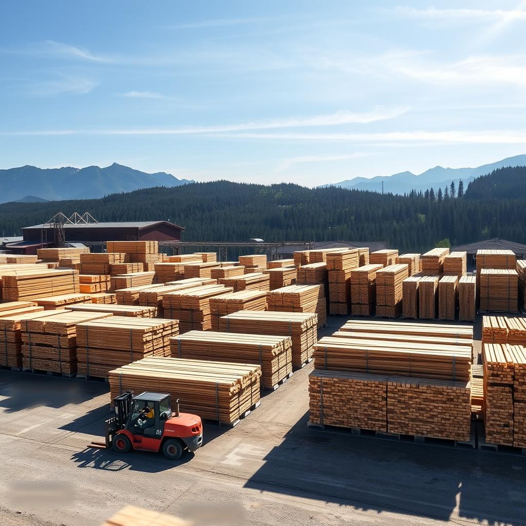 Glulam manufacturing facility and lumber yard in U.S. Southeast