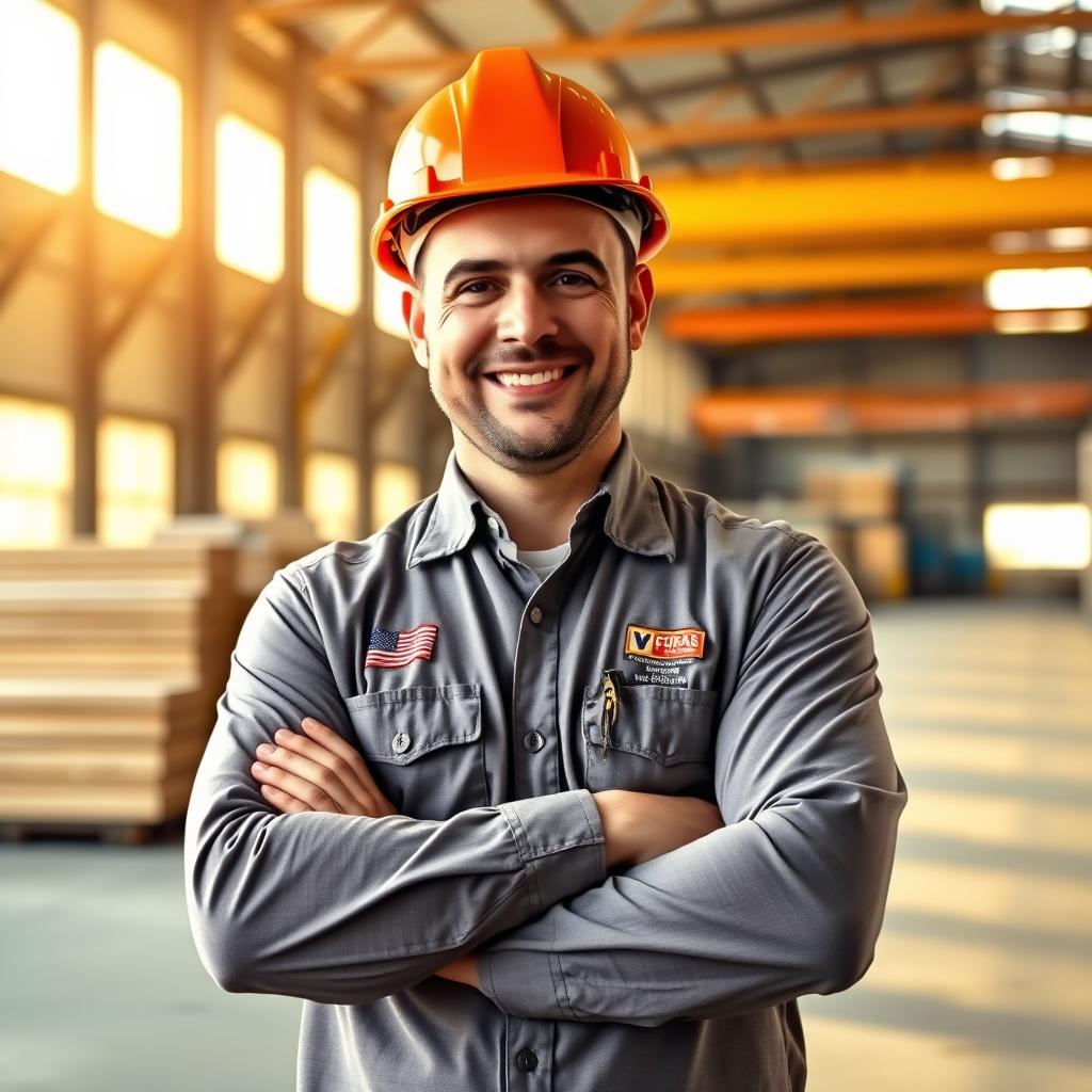 A glulam manufacturing plant manager on the production floor